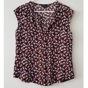 J Crew Maroon & Dark Blue Top